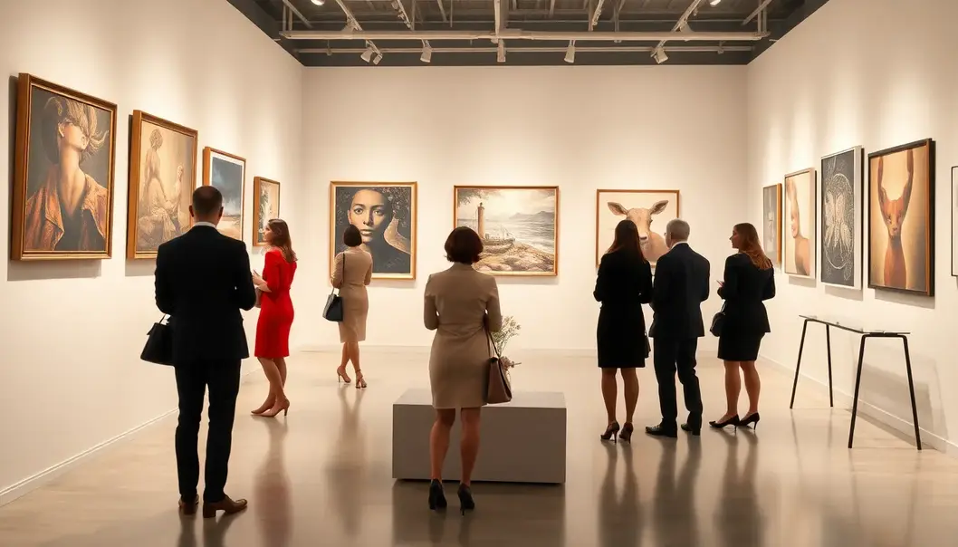 An exquisite art auction where discerning collectors find affordable treasures.