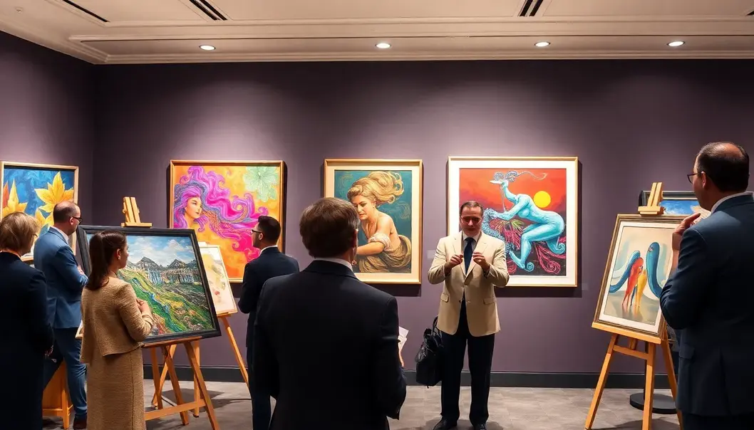 An exquisite art auction where discerning collectors find affordable treasures.