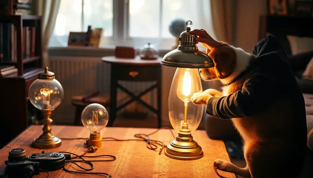 A detailed look at a vintage lamp, underpinning its unique charm.